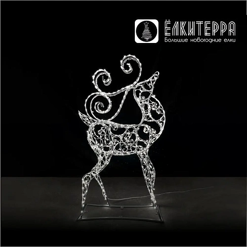 Олень с витыми рогами световая новогодняя фигура